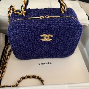 Chanel Tweed Top Handle Vanity Bag